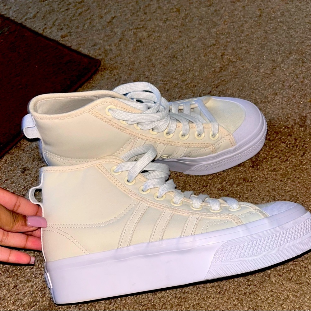 White/Off White -Adidas platform sneaker- Size 7 women’s